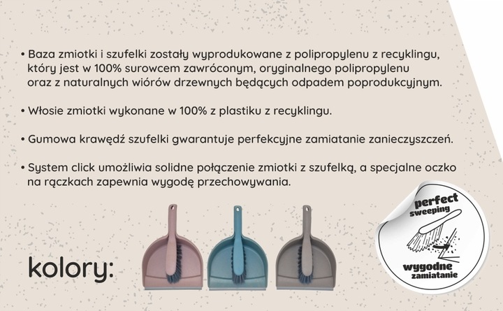 YORK zestaw ZMIOTKA szczotka SZUFELKA z gumą reSTART PRZYJAZNA ŚRODOWISKU