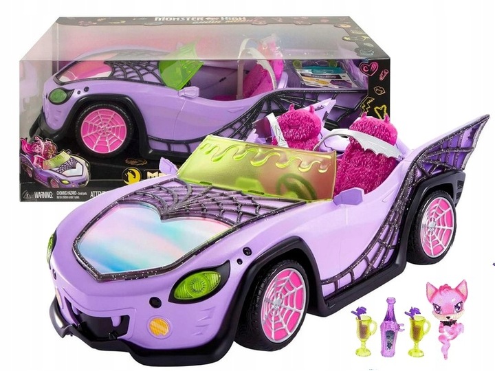 MONSTER HIGH POJAZD GHOUL MOBILE + AKCESORIA HHK63