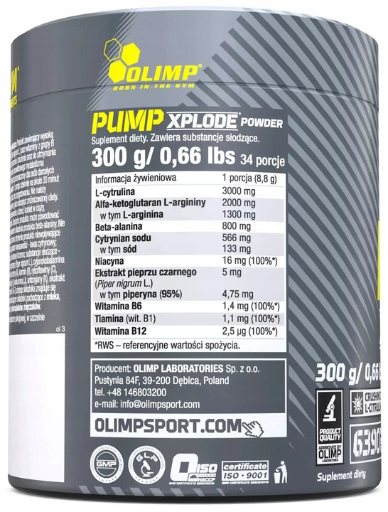 Przedtreningówka OLIMP Pump Xplode Powder (300 g)