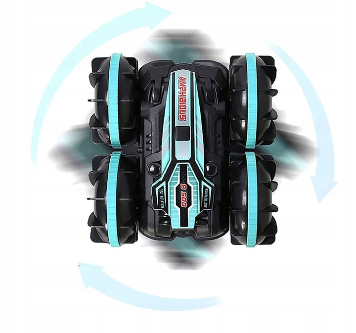 ZDALNIE STEROWANY SAMOCHÓD RC AMFIBIA 4X4, 360° OBROTY STEROWANIE GESTAMI