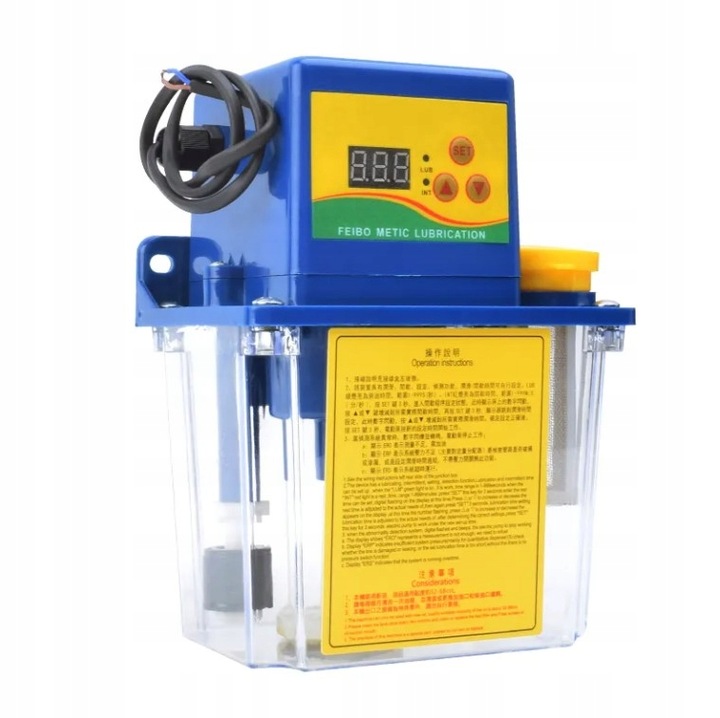 Pompa smarowania centralnego CNC ze zbiornikiem 1.0l - 30W 50cc/min 10bar