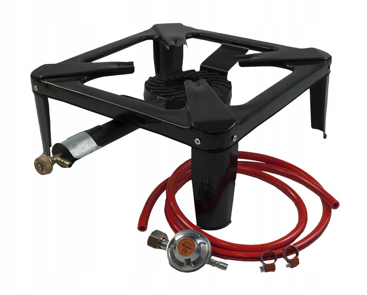 ŻELIWNY TABORET GAZOWY PALNIK ZESTAW REDUKTOR WĄŻ SOLIDNY TRWAŁY