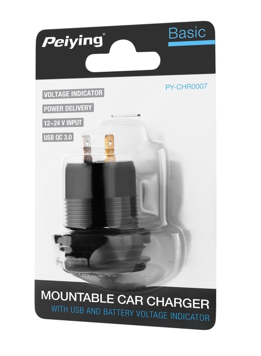 Ładowarka samochodowa USB+USB typu C Quick Charge Power Delivery 63W