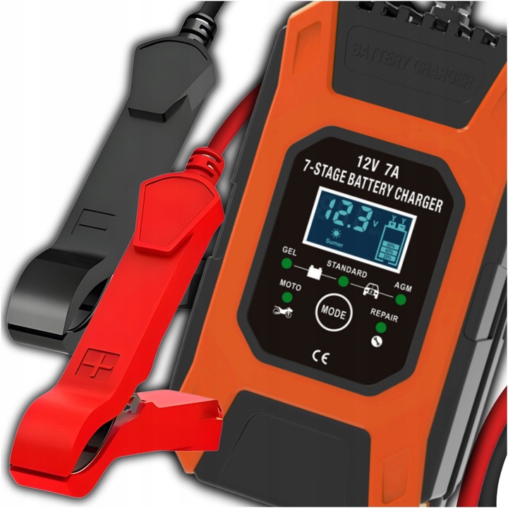 Prostownik AUTOMATYCZNY Z FUNKCJĄ NAPRAWY AKUMULATORÓW 12V 7a AUTOMAT