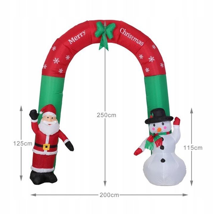 MIKOŁAJ BAŁWAN DMUCHANY BRAMKA LED 250x200cm