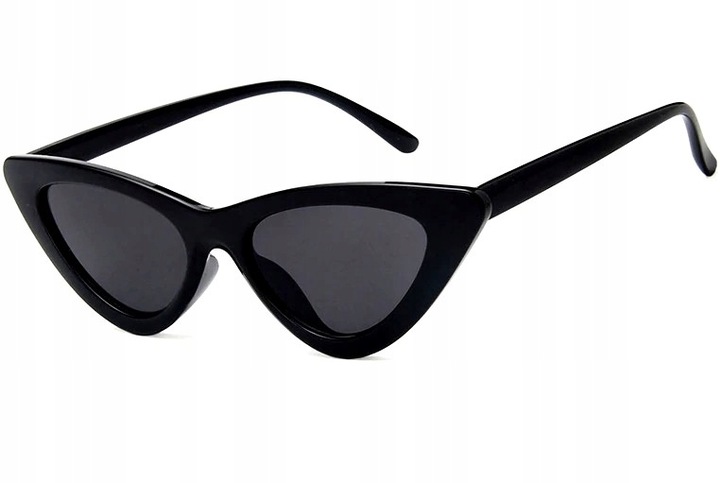 Okulary pilotki KOCIE OKO czarne PROSTOKĄTNE retro Damskie Przeciwsłoneczne