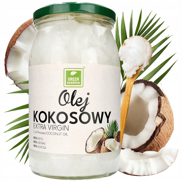 OLEJ KOKOSOWY nierafinowany extra virgin 900ml extra tłoczony na zimno