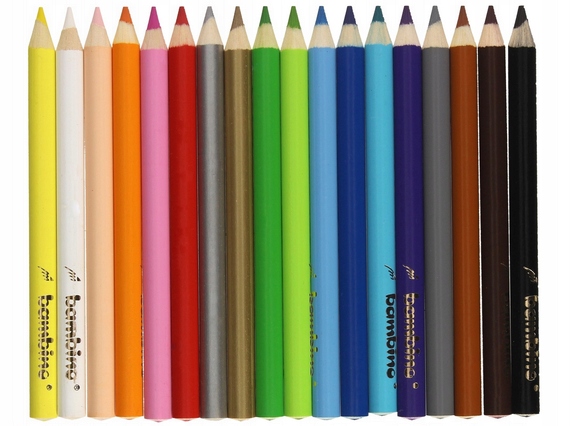 Kredki ołówkowe grube Bambino 18 kolorów 15cm