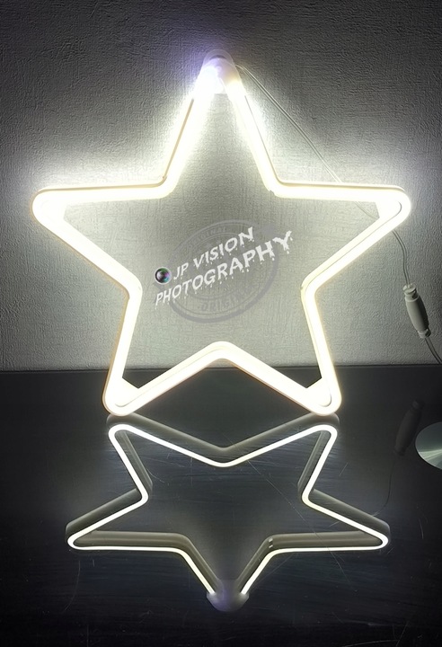 OZDOBA ŚWIĄTECZNA GWIAZDA NEON LED okno ZIMNO BIAŁA WEWNĘTRZNA ZEWNĘTRZNA