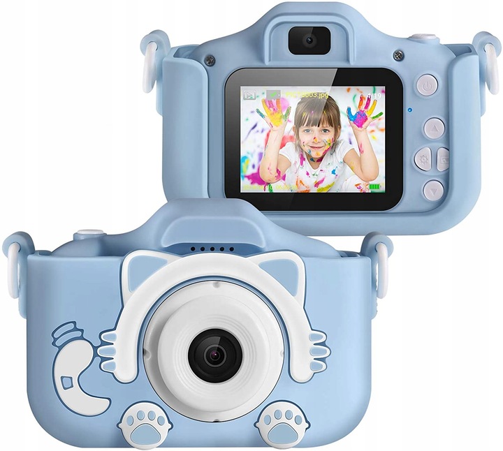 APARAT CYFROWY DLA DZIECI Dziecka Fotograficzny RÓŻOWY KOTEK + KARTA 4GB