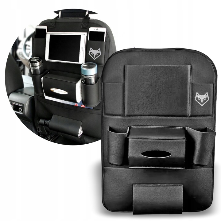 Organizer na fotel do samochodu, pokrowiec ochrona siedzenia Ekoskóra