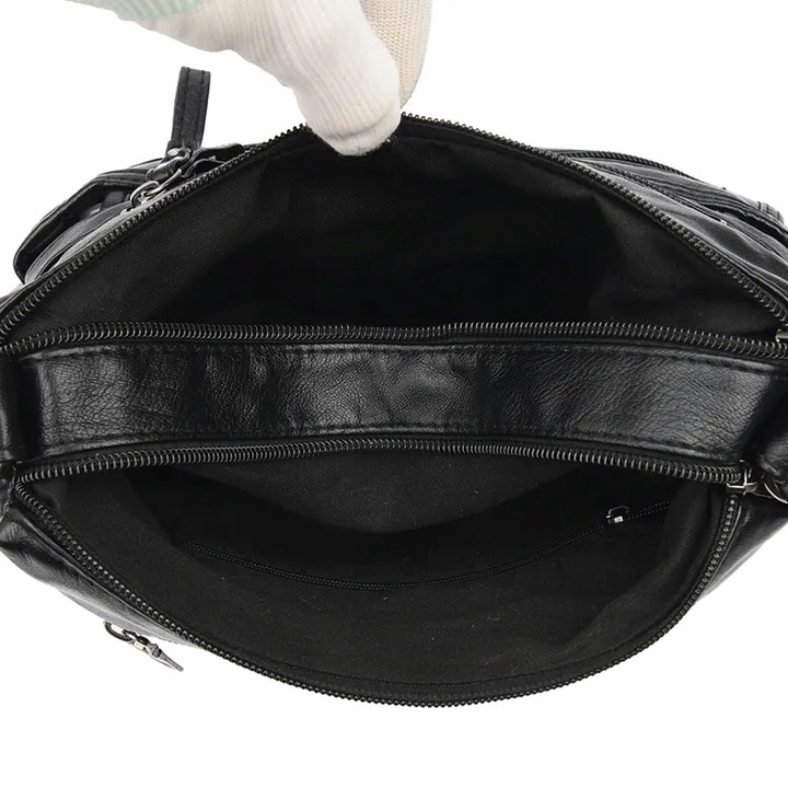 Torebka z miękkiej ekoskóry listonoszka dużo kieszeni pojemna vintage