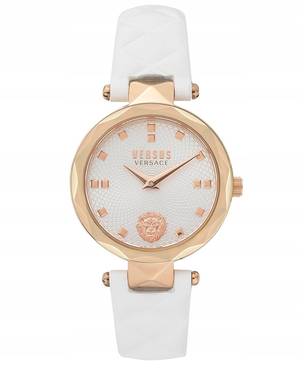 Zegarek damski modny VERSUS VERSACE na białym pasku WR50 na prezent