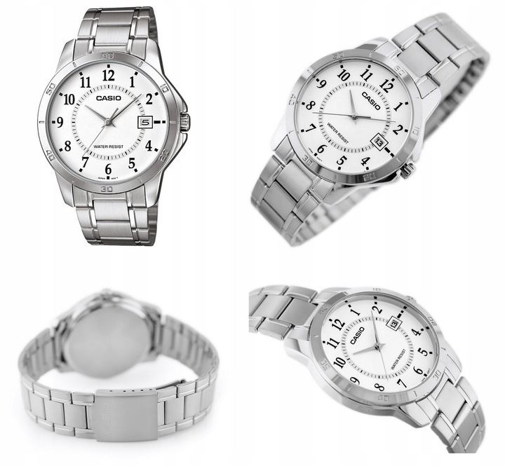 ZEGAREK MĘSKI CASIO VIRION datownik stalowy + BOX + GRAWER