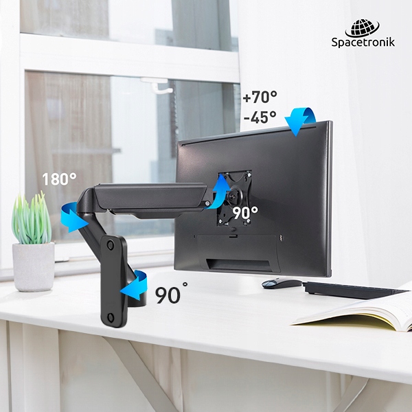 Funkcjonalne Ścienne sprężynowe ramię na dwa monitory SPA-WG112 regulowany