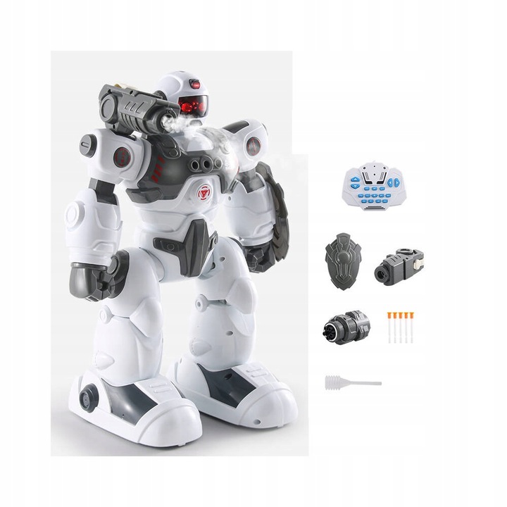 MULTIFUNKCYJNY ROBOT STEROWANY STRZELA STRZAŁKAMI PARĄ PILOT PROGRAMOWANIE