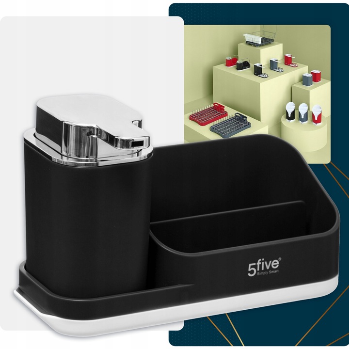 DOZOWNIK NA PŁYN DO zmywania NACZYŃ + ORGANIZER kuchenny do zlewu ZESTAW