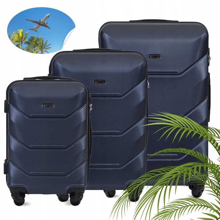 ZESTAW KOMPLET WALIZEK ABS 3IN1 MOCNA TWARDA BLOOM 15 KOLORÓW