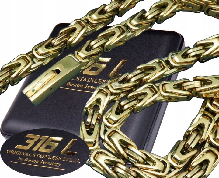 GRUBY ZŁOTY ŁAŃCUSZEK NA SZYJĘ SPLOT KRÓLEWSKI