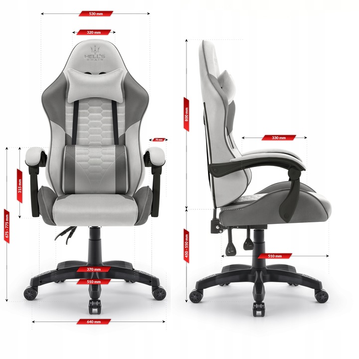 FOTEL GAMINGOWY DLA GRACZA BIUROWY HELL'S