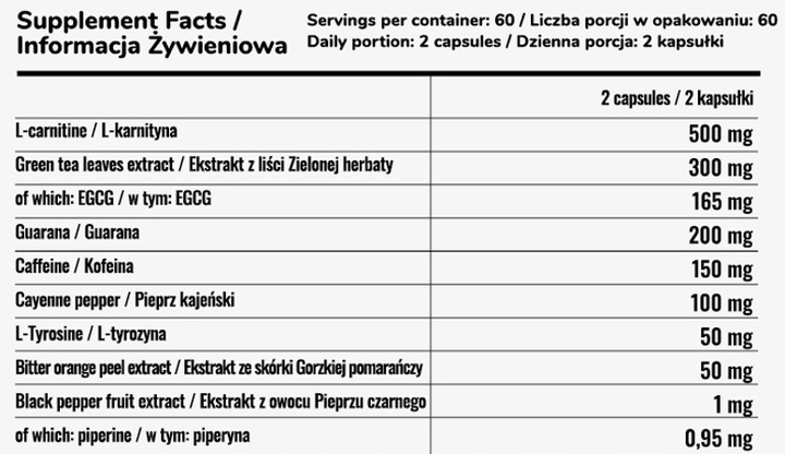 Immortal Fat Burner 120 kapsułek SPALACZ TŁUSZCZU BLOKER APETYTU