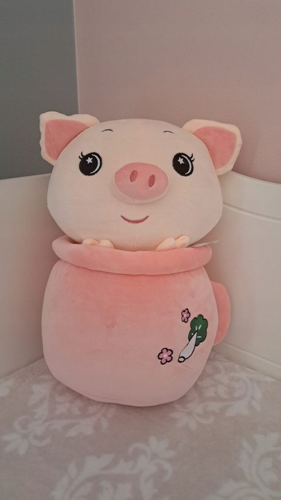 Świnka w Kubku duży pluszowy miś 48 cm bez kocyka DOSTĘPNA super prezent