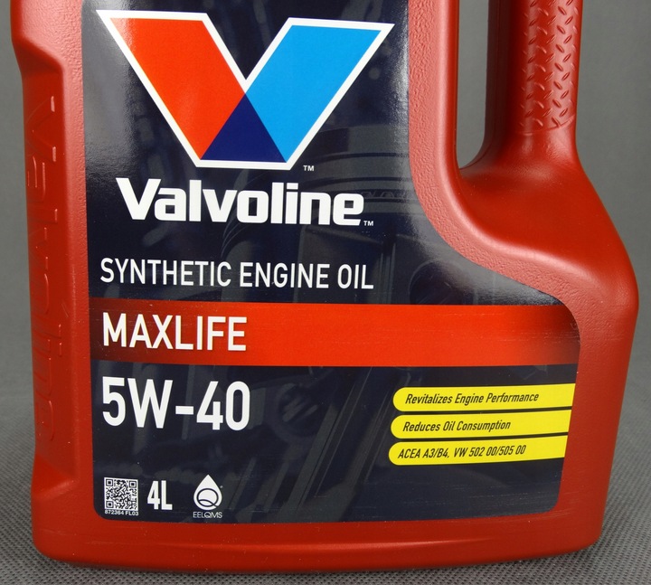 VALVOLINE MAXLIFE SYNTHETIC 5W40 SN/CF A3/B4 SYNTETYCZNY 4L