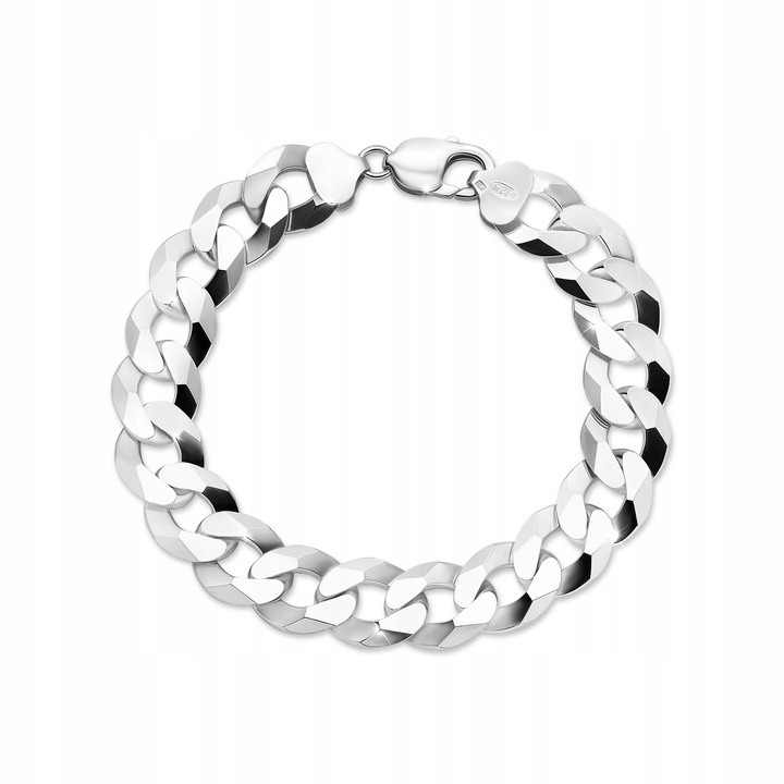 Srebrna Bransoleta Męska Pancerka 8mm/20cm Diamentowana 925 Grawer GRATIS