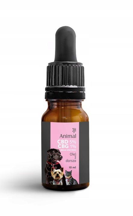 CBD 5% + CBG 1% OLEJEK KONOPNY DLA PSA PSÓW KOTA KOTÓW 30ml BROAD SPECTRUM