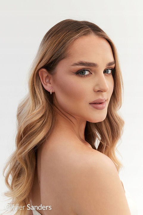 ZŁOTE KOLCZYKI DAMSKIE 585 Z KRYSZTAŁAMI SWAROVSKI GRAWER PREZENT DLA ŻONY