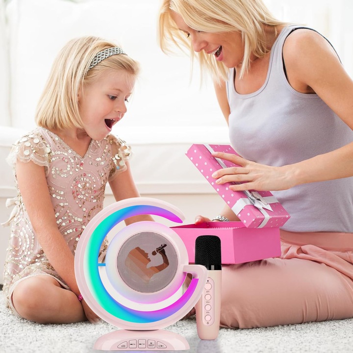 Bezprzewodowy Zestaw do Karaoke Głośnik Bluetooth + 2 Mikrofony dla Dzieci