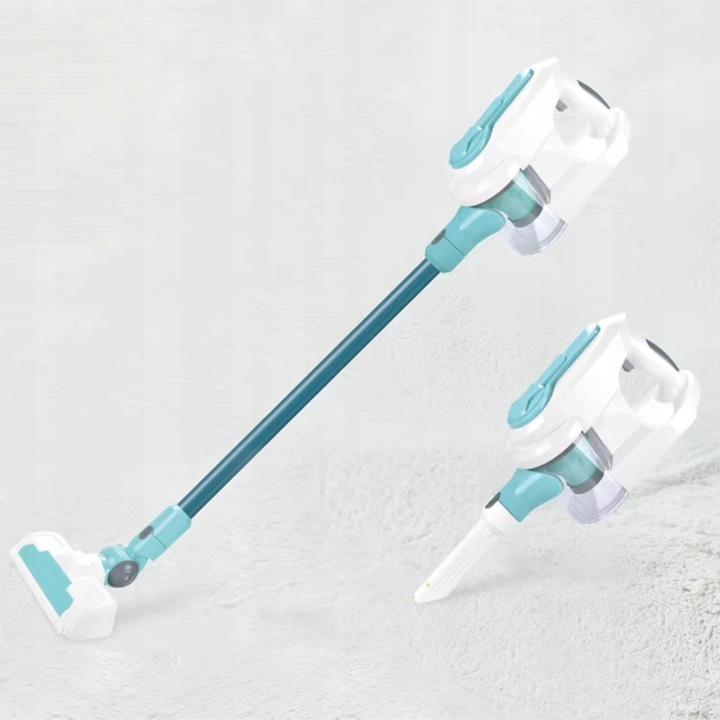 Odkurzacz dla dzieci 10w1 SSANIE DŹWIĘK ŚWIATŁO LED 3 KOŃCÓWKI POJEMNIK MOC