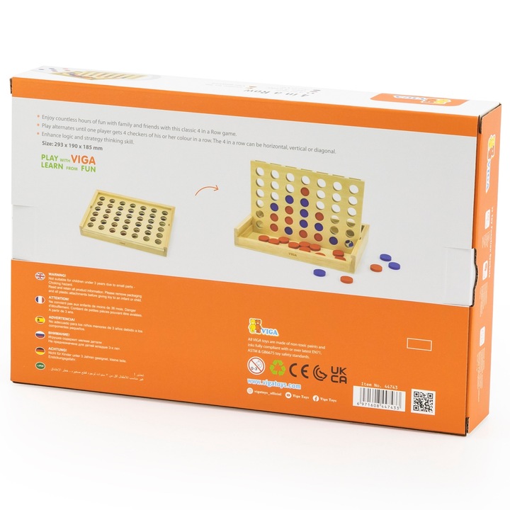 GRA LOGICZNA 4 W LINIIROW BINGO UKŁADANKA RODZINNA W RZĘDZIE VIGA