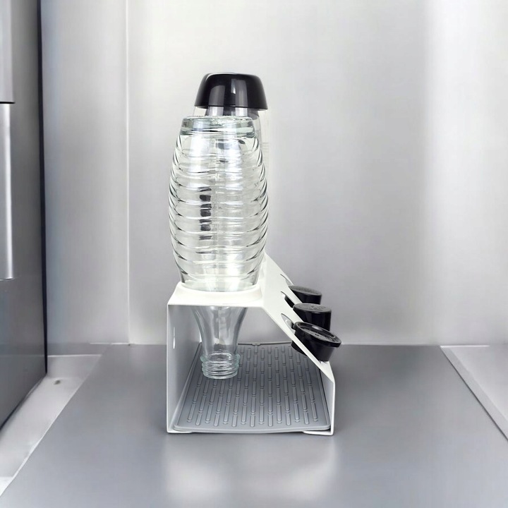 OCIEKACZ STOJAK METALOWY BIAŁY NA 3 BUTELKI DO SATURATORA SODASTREAM BRITA