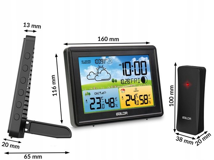 BEZPRZEWODOWA STACJA POGODY POGODOWA HIGROMETR