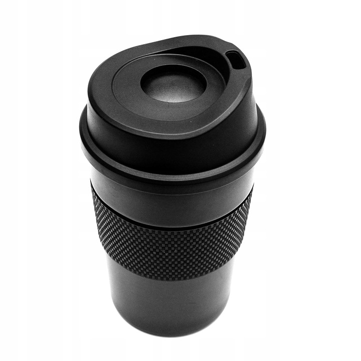 Czarny KUBEK TERMICZNY kawa na wynos MAŁY TERMOS 330ml PREMIUM