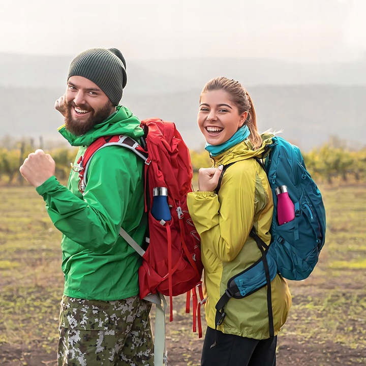 Kubek Termiczny Termos na Kawę Herbatę ze Stali Nierdzewnej Niebieska 750ml