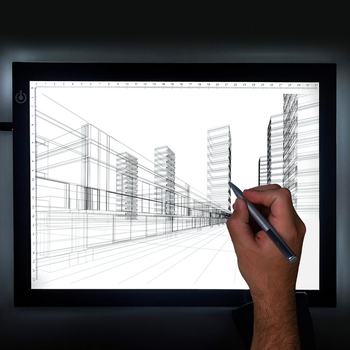 Podświetlana Deska Tablica Kreślarska Tablet Graficzny do Rysowania LED A3
