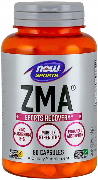 NOW FOODS ZMA CYNK MAGNEZ WITAMINA B 90 kaps.