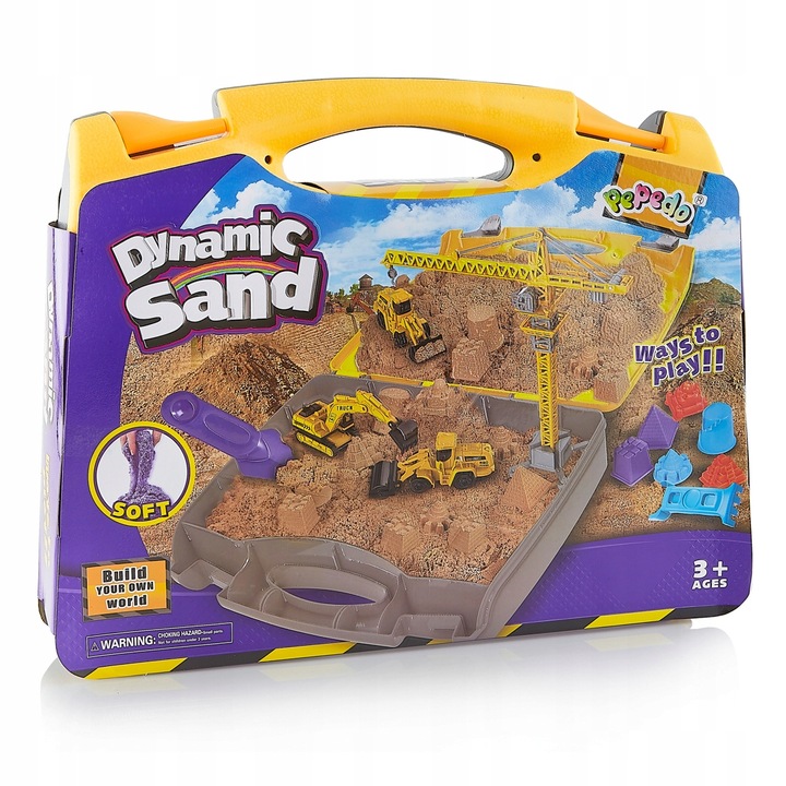 Zestaw Konstrukcyjny Dźwig Piasek Kinetyczny Pojazdy Budowlane dla Dzieci