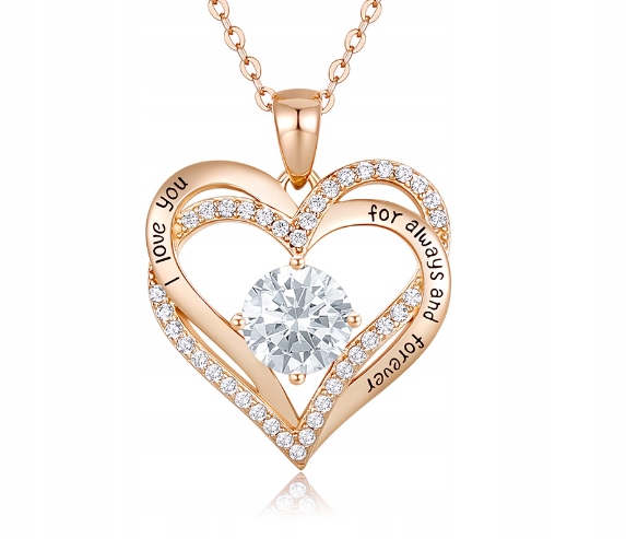 NASZYJNIK SREBRNY 925 + WISIOREK SERDUSZKO, PROJEKTOWANIE MARKI CDE