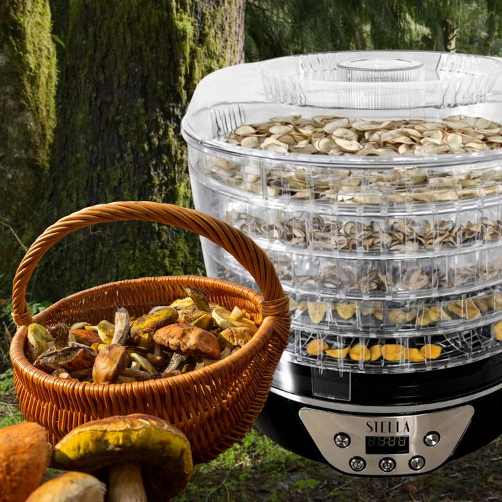MOCNA SUSZARKA SPOŻYWCZA 520W DO GRZYBÓW OWOCÓW ZIÓŁ 5 SIT STELLA STSG-520