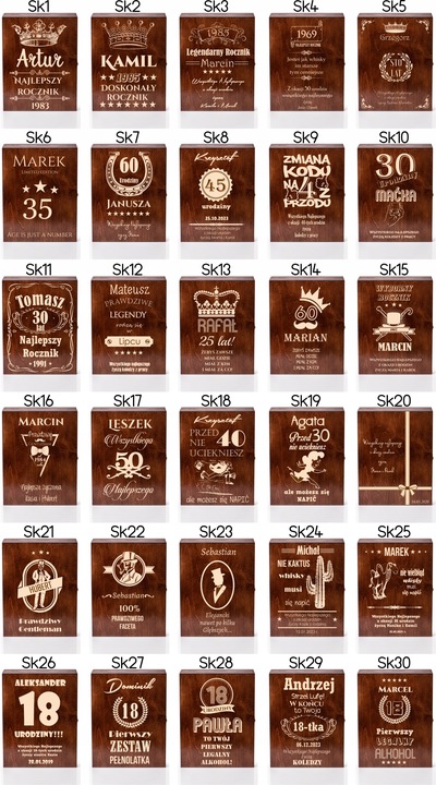 SKRZYNKA KARAFKA SZKLANKI DO WHISKY Z GRAWEREM!