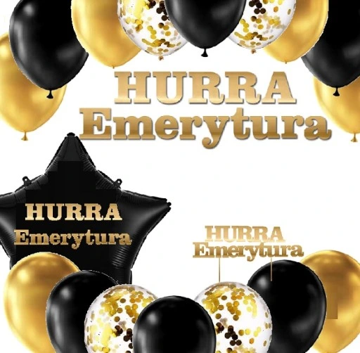 ZESTAW dekoracji z okazji przejścia na EMERYTURĘ