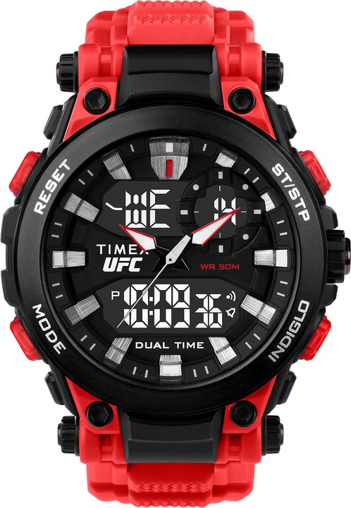 TIMEX UFC zegarek męski sportowy wodoszczelny WR50 stoper alarm data