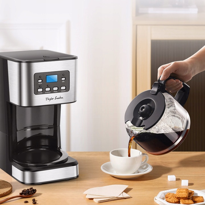 Ekspres przelewowy do kawy 950W 1,5L podtrzymanie temp czarny Taylor Swoden