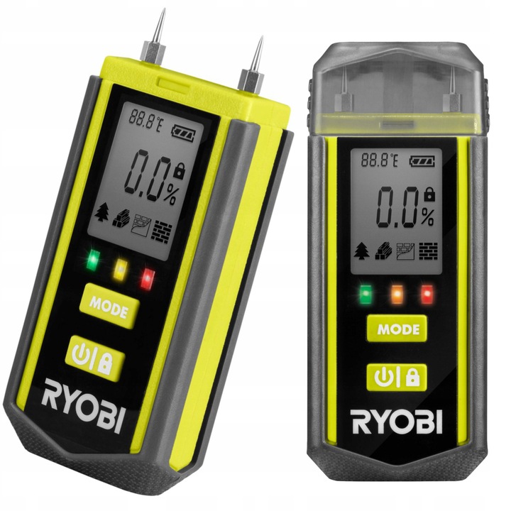 RYOBI MIERNIK WILGOTNOŚCI WILGOTNOŚCIOMIERZ DREWNA BETONU LED RBPINMM1