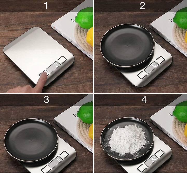 WAGA KUCHENNA elektroniczna precyzyjna WAGA wyświetlacz LCD 5000g SREBRNA