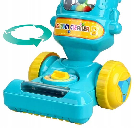 DUŻY ODKURZACZ RĘCZNY PIONOWY dla dzieci INTERAKTYWNY EDUKACYJNY LED MUZYKA