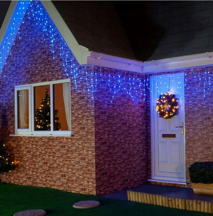 SOPLE FLASH 200 LED ZEWNĘTRZNE NIEBIESKIE CHOINKOWE lampki